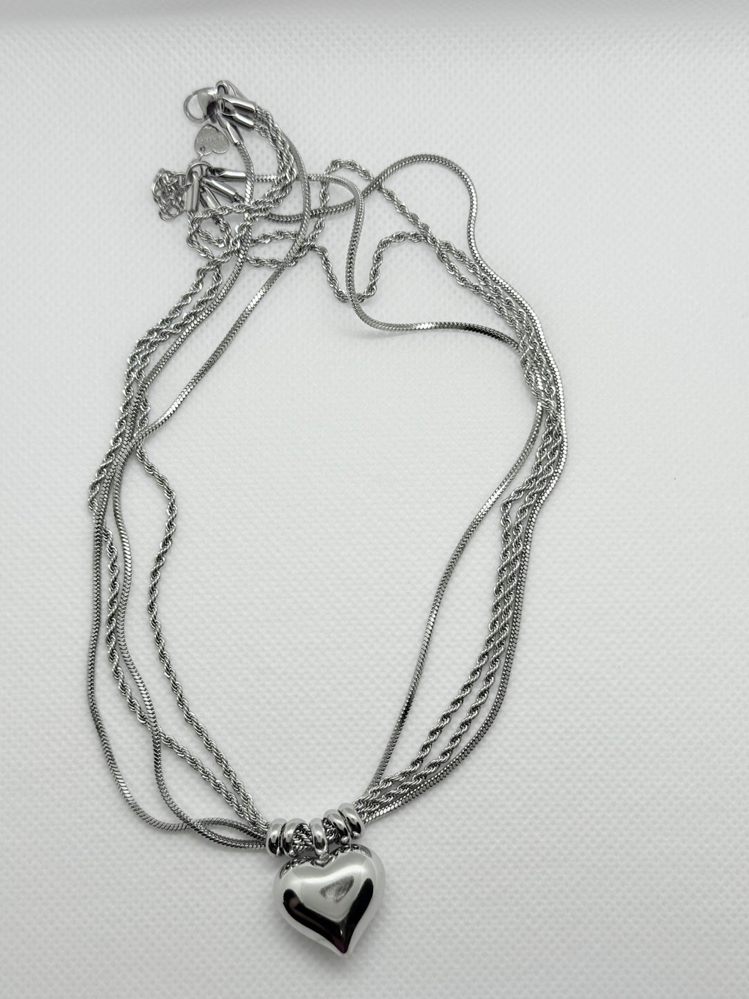 Collana cuore bombato 4 fili