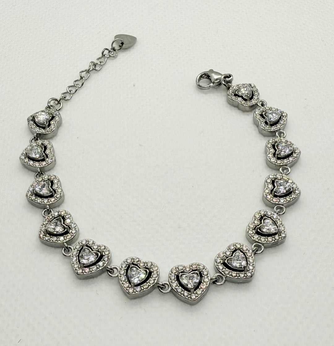Bracciale Diamond cuore silver