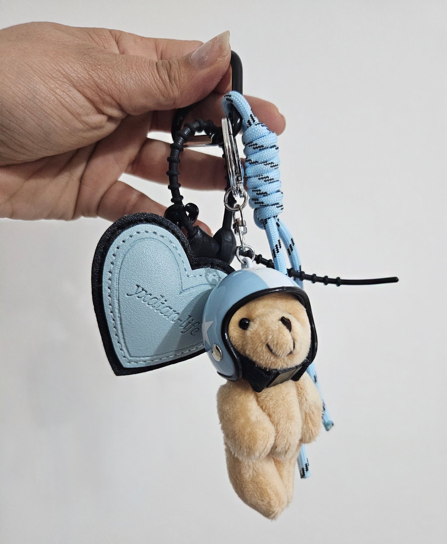 Portachiavi orso 🐻 con casco 🩵