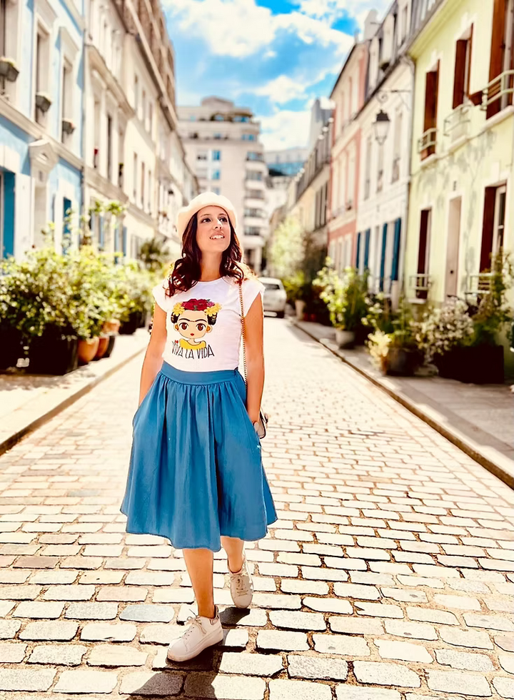 T-shirt Viva la vida yellow