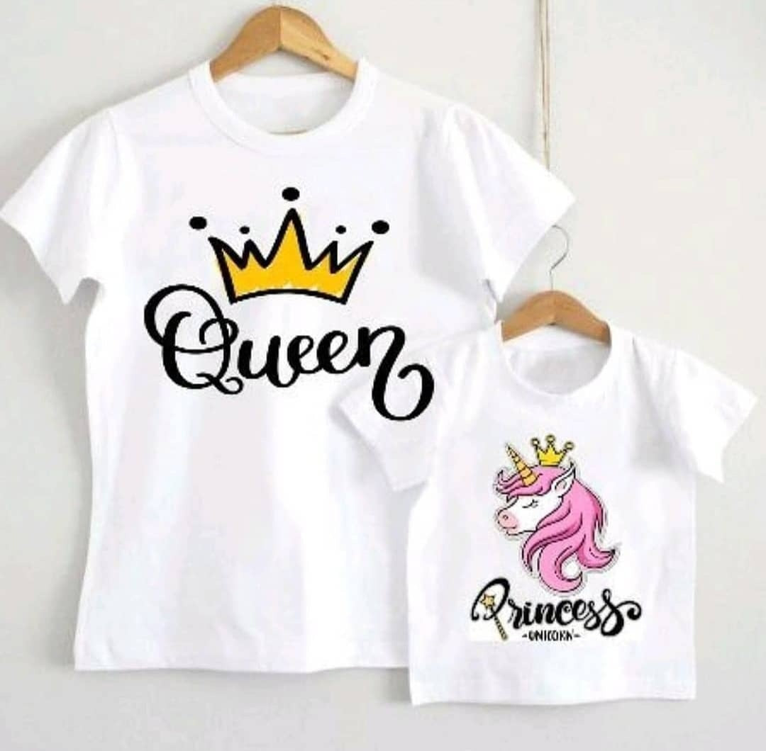 Coppia di T-shirt Queen e princess unicorno