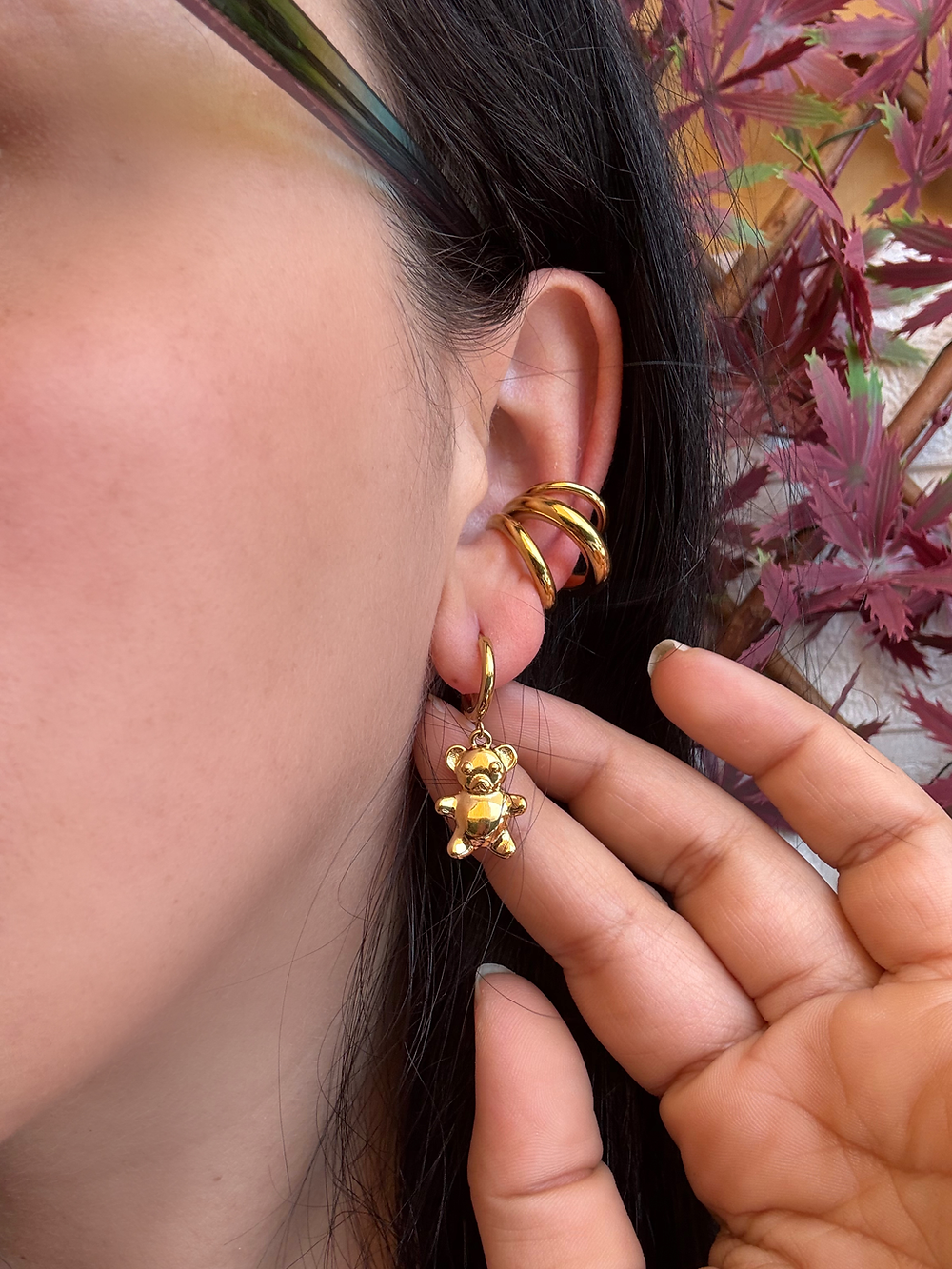 Earcuff gold tris