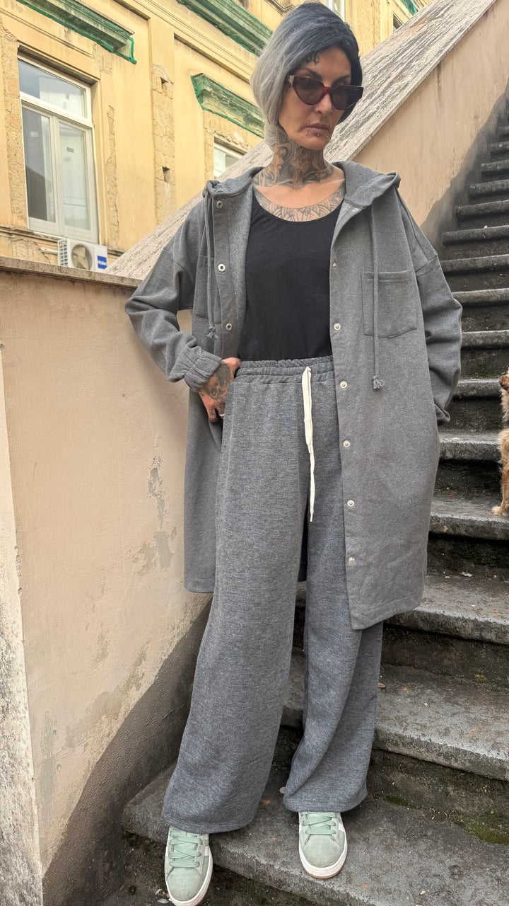 Pantaloni palazzo in lanetta grigi