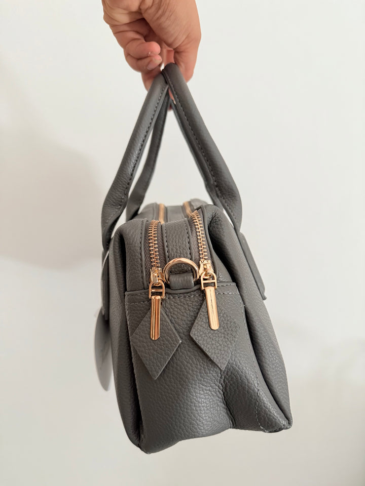 Twin zip bag grigia