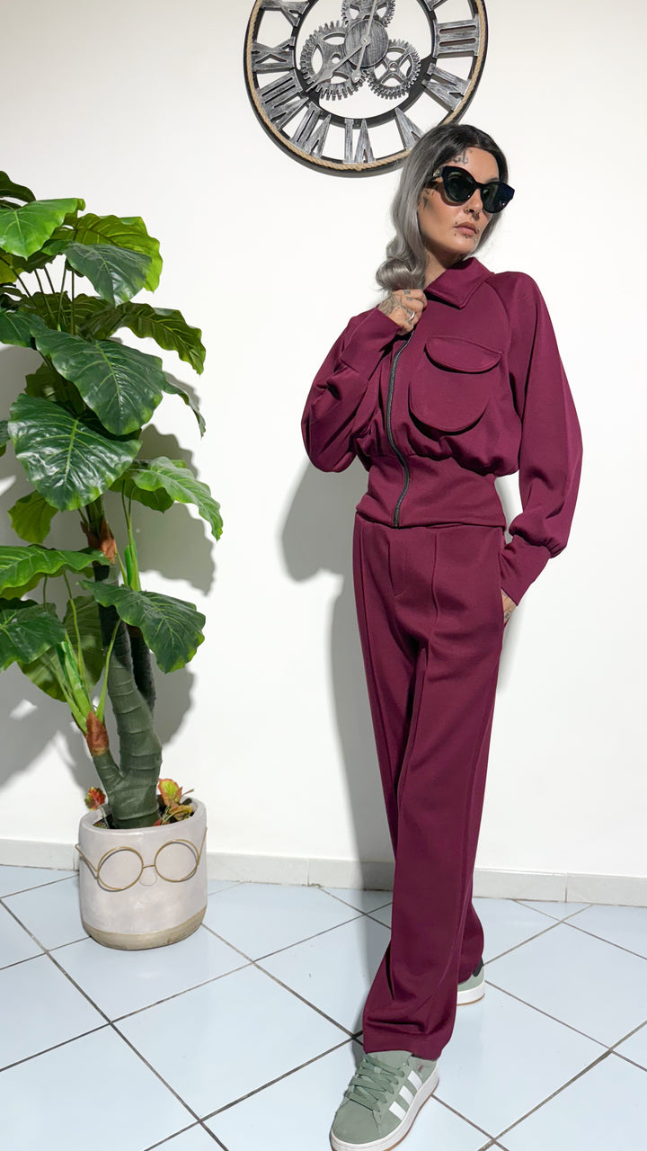 Tuta Glam city bordeaux