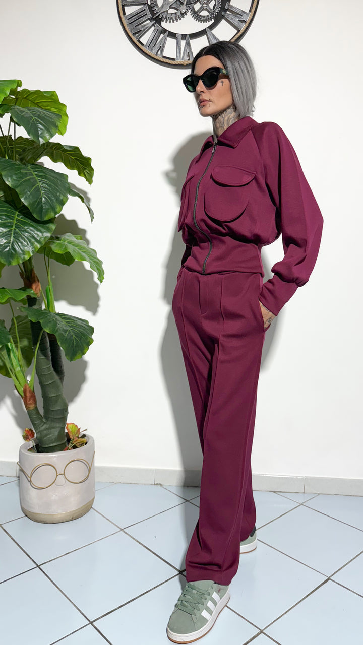Tuta Glam city bordeaux
