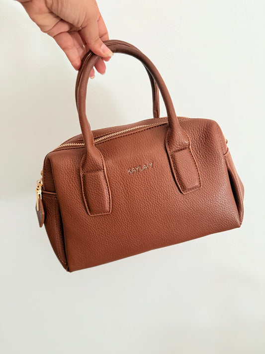 Twin zip bag cuoio