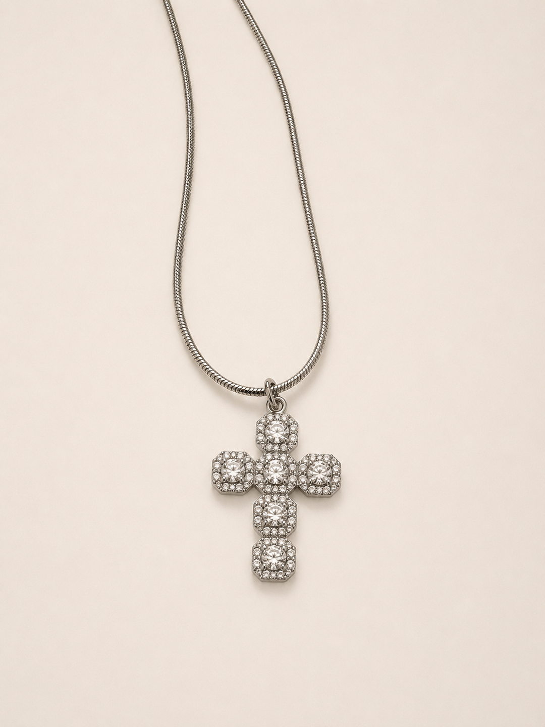 Collana cross shine silver