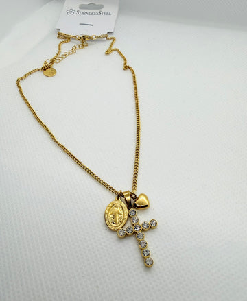 Collana Rosario strass gold