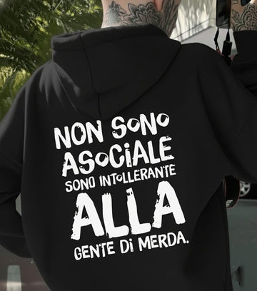 Felpa non sono asociale cappuccio