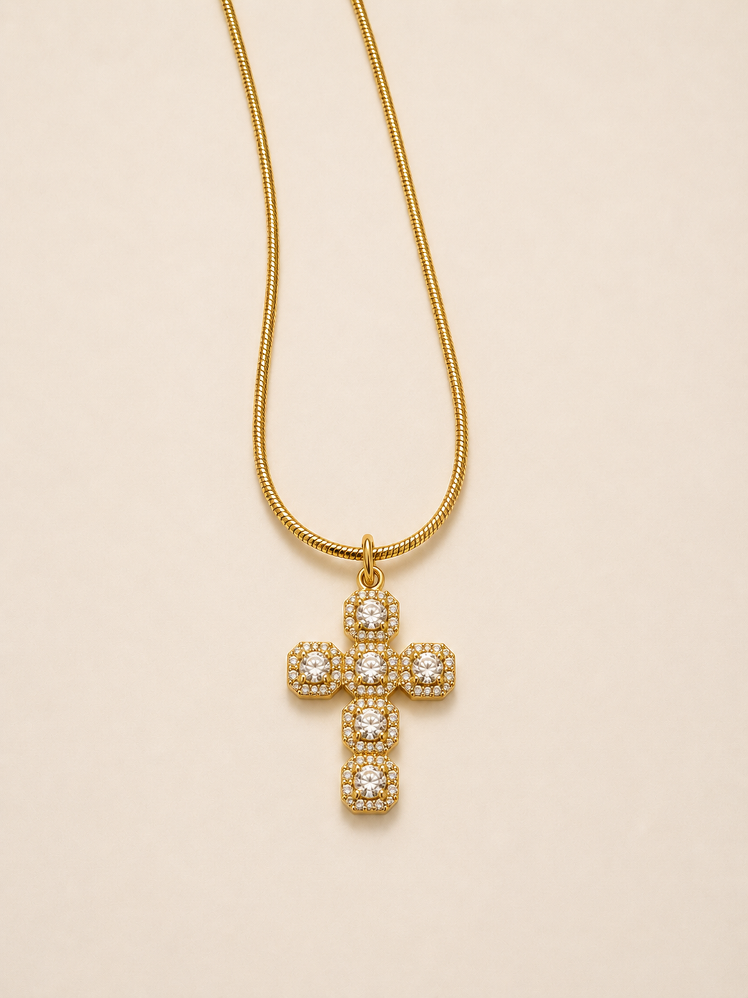 Collana cross shine gold