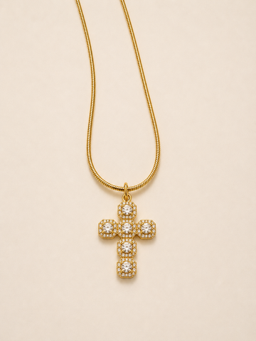 Collana cross shine gold