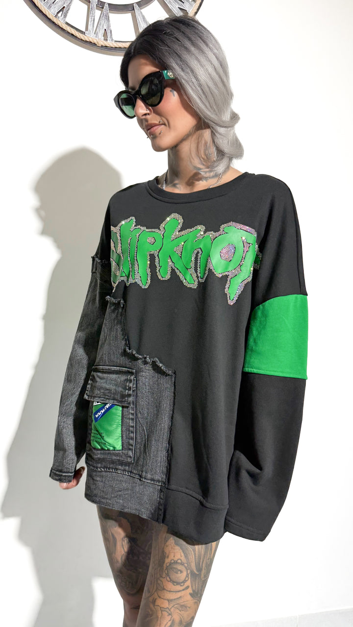 Maxi shirt rock glam verde