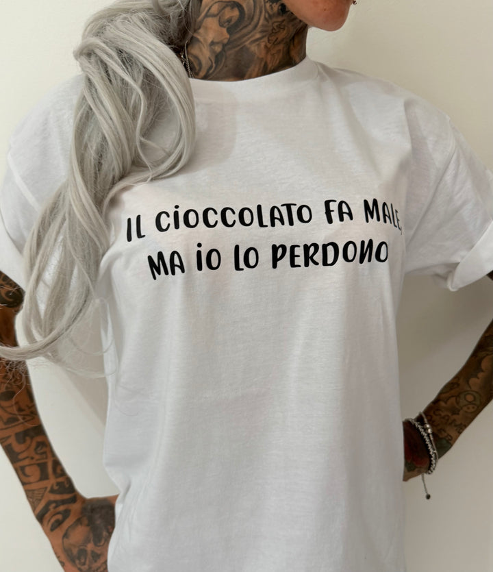 T-shirt il cioccolato fa male