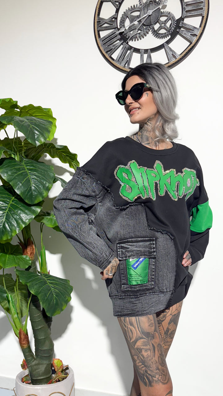 Maxi shirt rock glam verde
