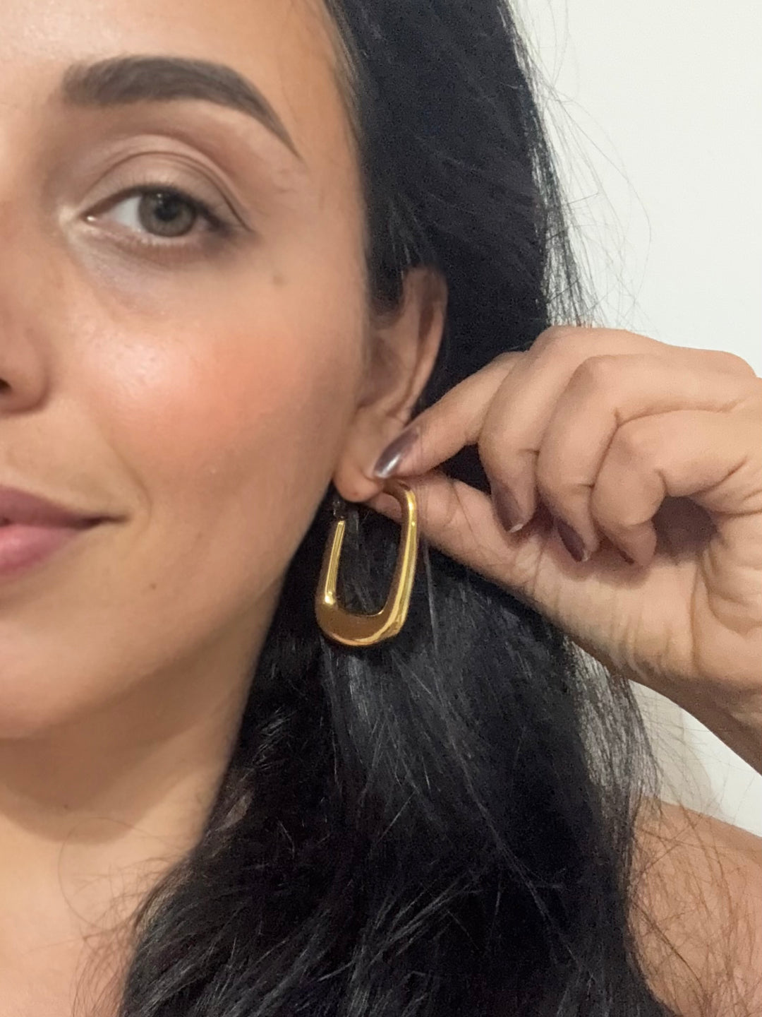 Orecchini Rectangular Gold Big