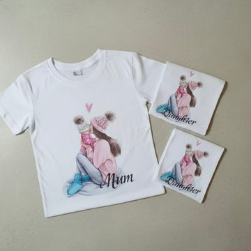 Coppia di T-shirt mum and daughter