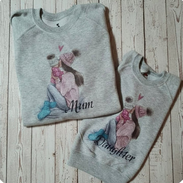 Coppia di felpe mum e daughter