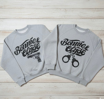 Coppia di felpe lui lei - Bonnie & Clyde