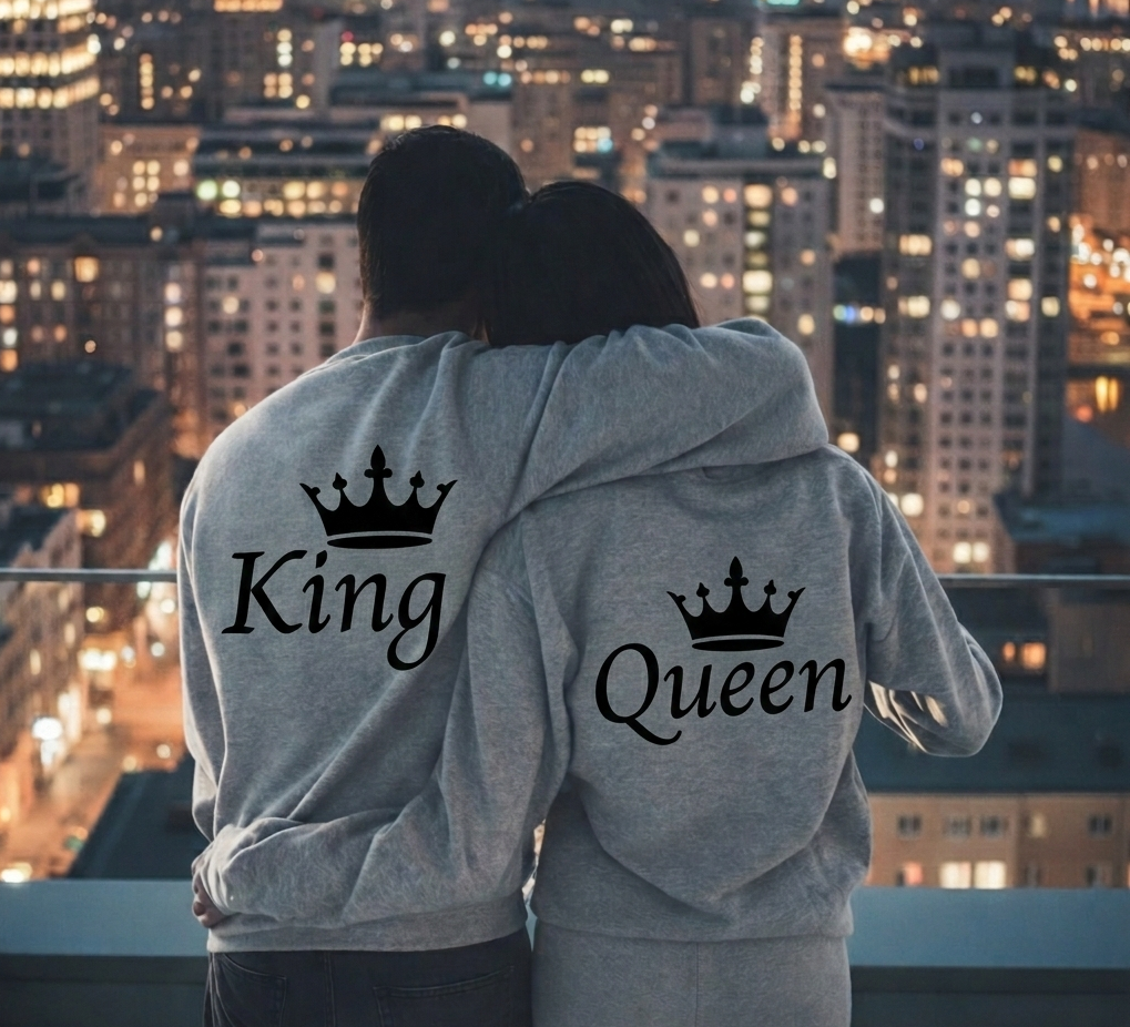 Coppia di felpe lei/lui - Queen &amp; King