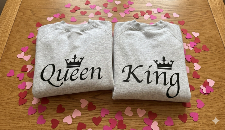 Coppia di felpe lei/lui - Queen &amp; King