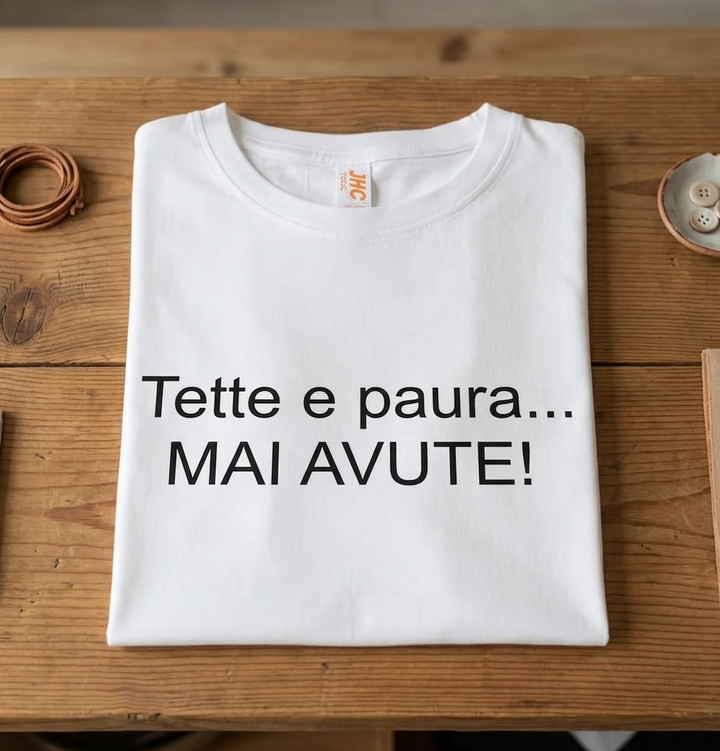 T-shirt tette e paura