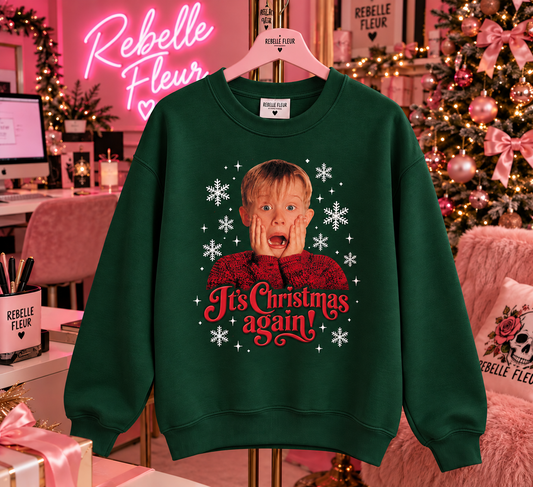 Felpa It's Christmas Again verde