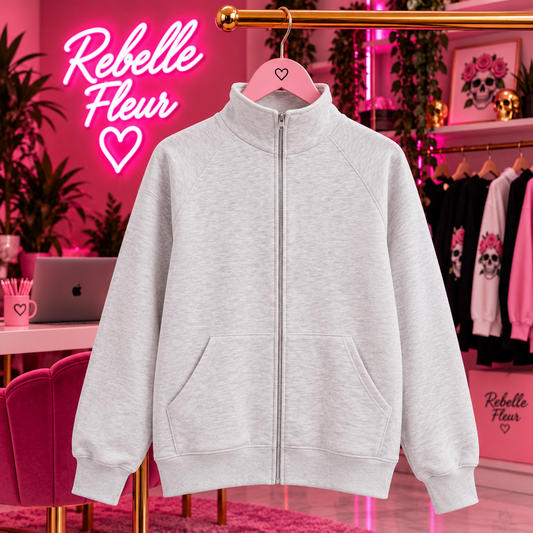 Felpa Rebelle Fleur con Zip