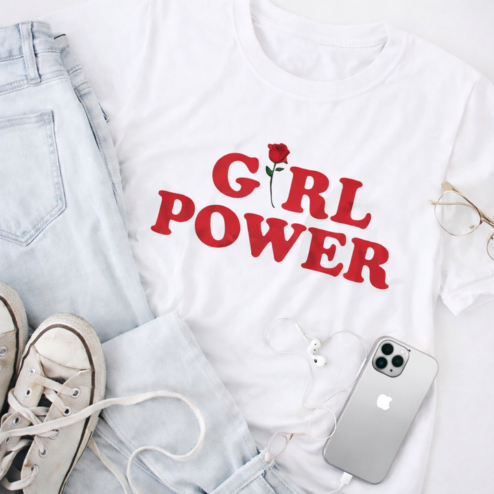 T-shirt girl power rosa