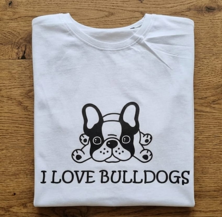 T-shirt I love bulldogs