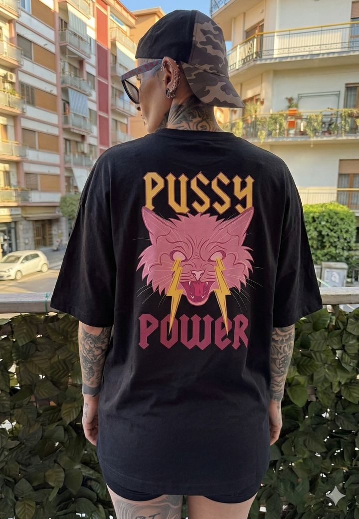 T-shirt Pussy power OVERSIZE