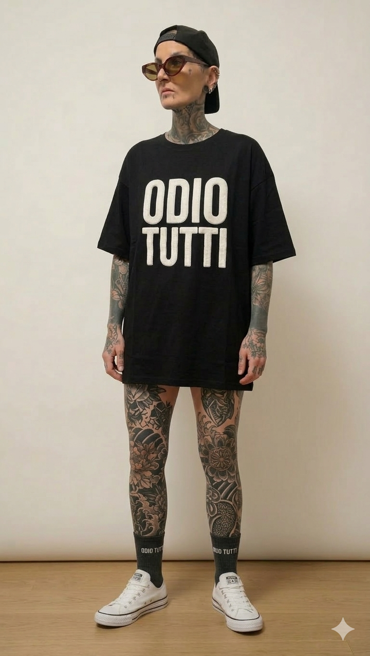 T-shirt Odio tutti Velluto OVERSIZE