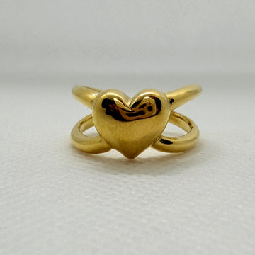 Anello cuore gold nodo
