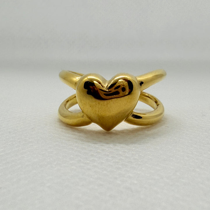 Anello cuore gold nodo