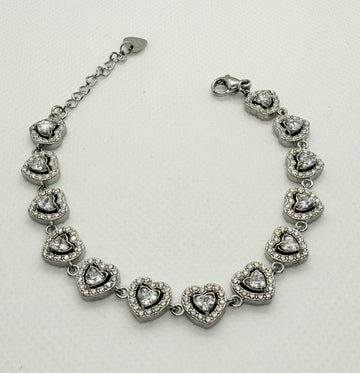 Bracciale Diamond cuore silver