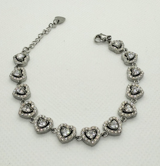 Bracciale Diamond cuore silver