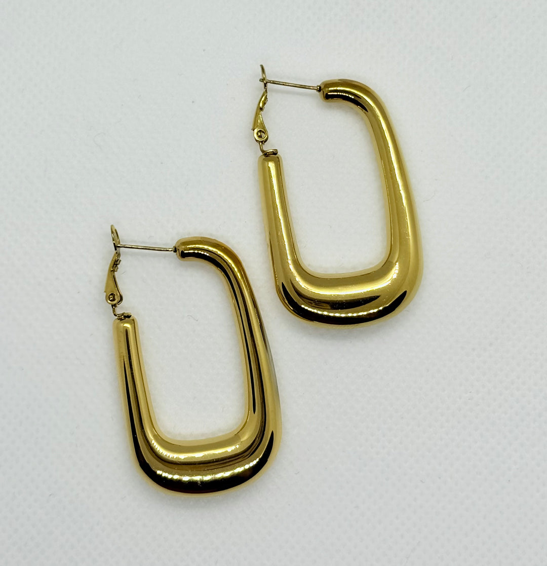 Orecchini Rectangular Gold Big