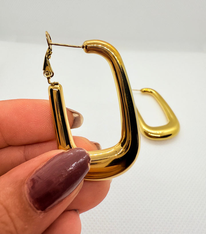 Orecchini Rectangular Gold Big