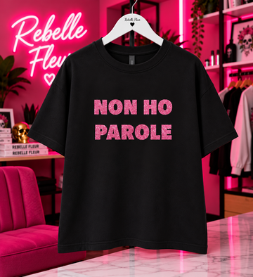 T-shirt non ho parole glitter
