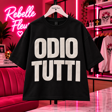 T-shirt Odio tutti Velluto BOXI OVERSIZE