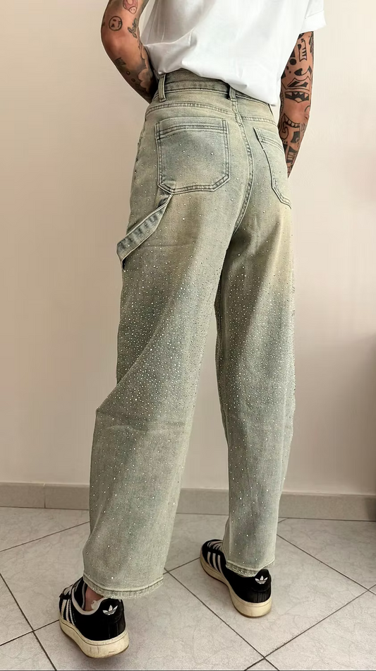 Jeans carpenter glitter sabbiato