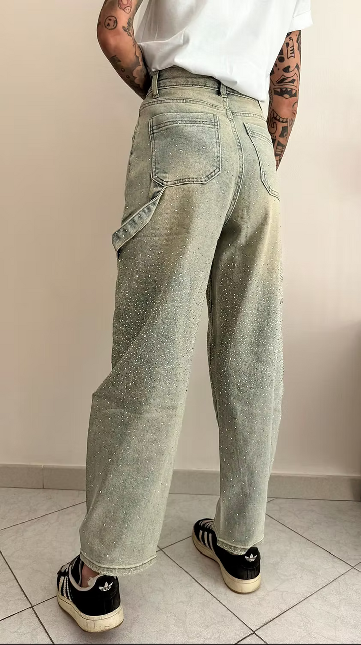 Jeans carpenter glitter sabbiato