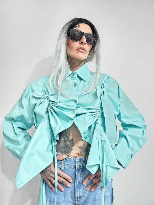 Camicia fiocchi 🎀 verde tiffany