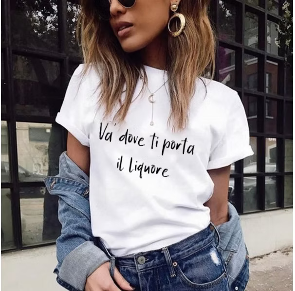 T-shirt va dove ti porta il liquore