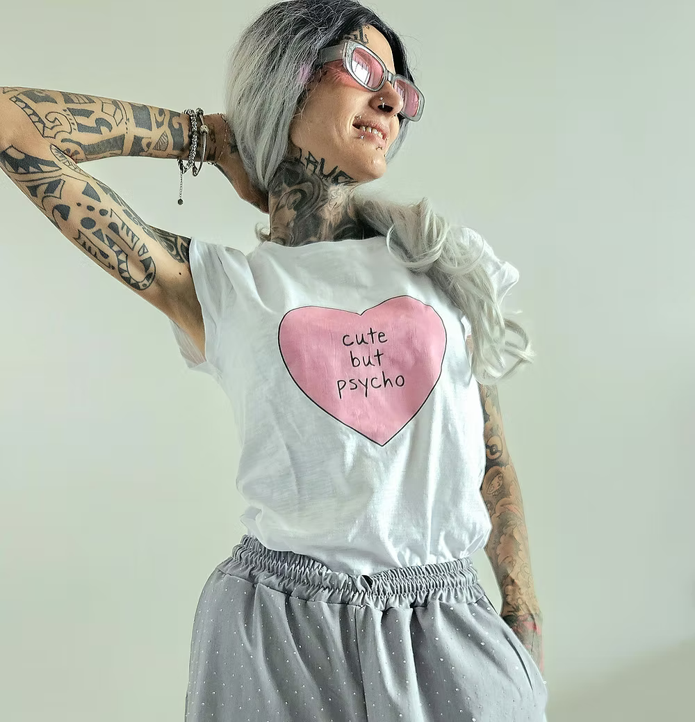 T-shirt Cute but psyco