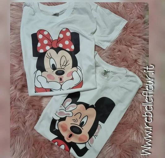 Coppia di t-shirt minnie e topolino