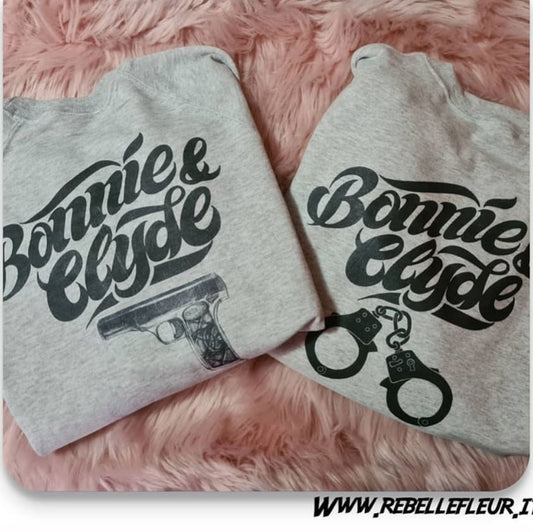 Coppia di felpe lui lei - Bonnie & Clyde