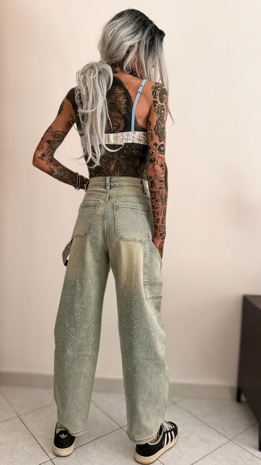 Jeans carpenter glitter sabbiato