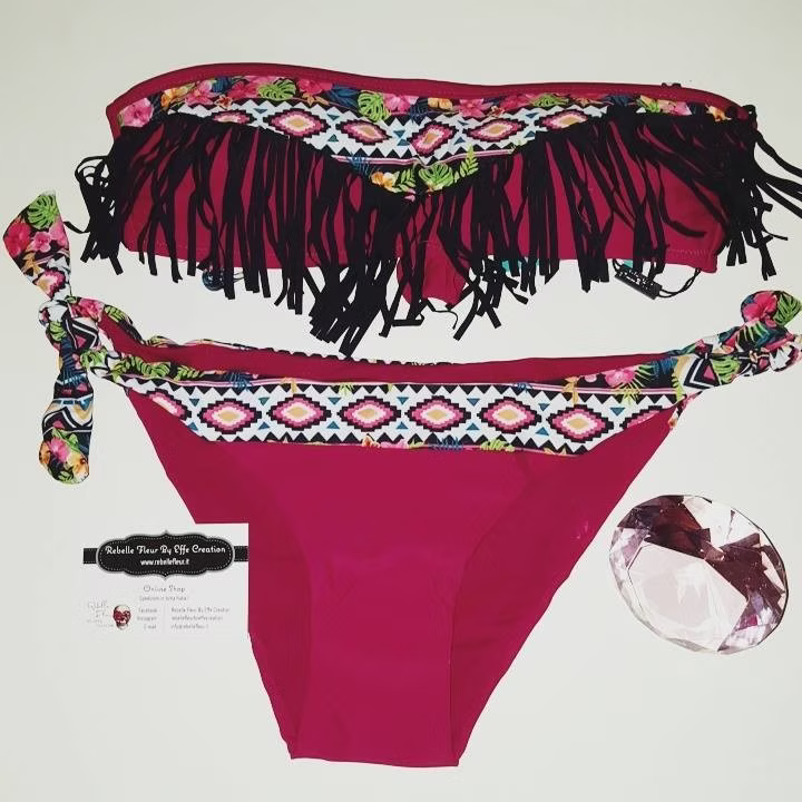 Bikini con frange fantasia
