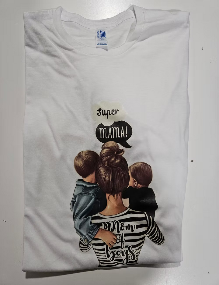 T-shirt mamma e due bimbi/e